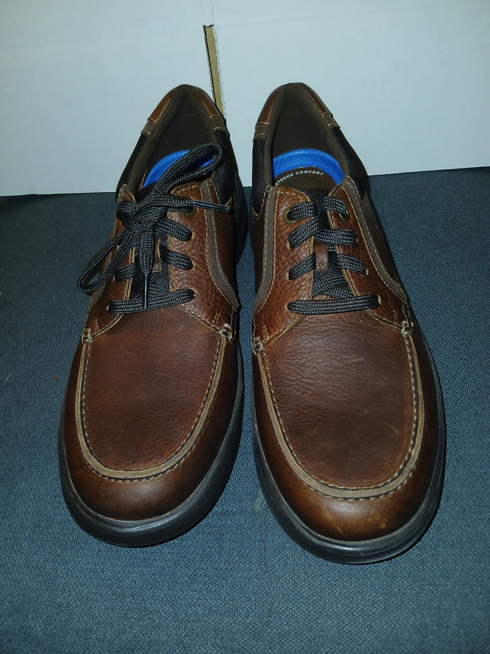 Clarks Brown Leather Slip-On Style Lace-Up Loafers